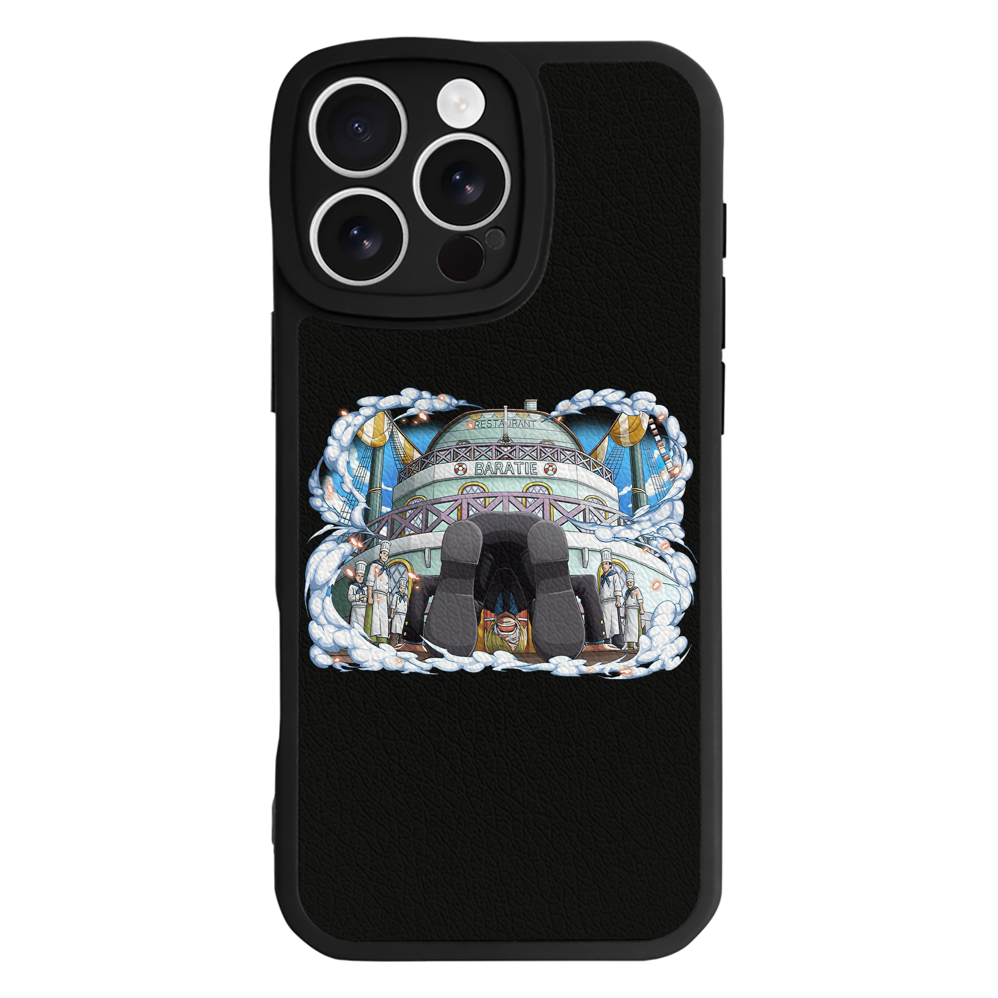 （画像用） ワンピース サンジ ONE PIECE Sanji 【iPhone 16シリーズ対応】シリコンスマホケース（レザー調） 材質：シリコン
